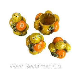 VTG Ceramic Kitschy Salt & Pepper Set w/ Jam Jar